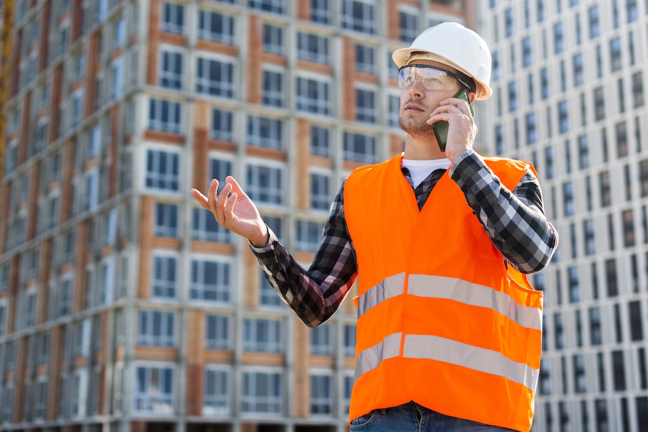 Worker on the phone